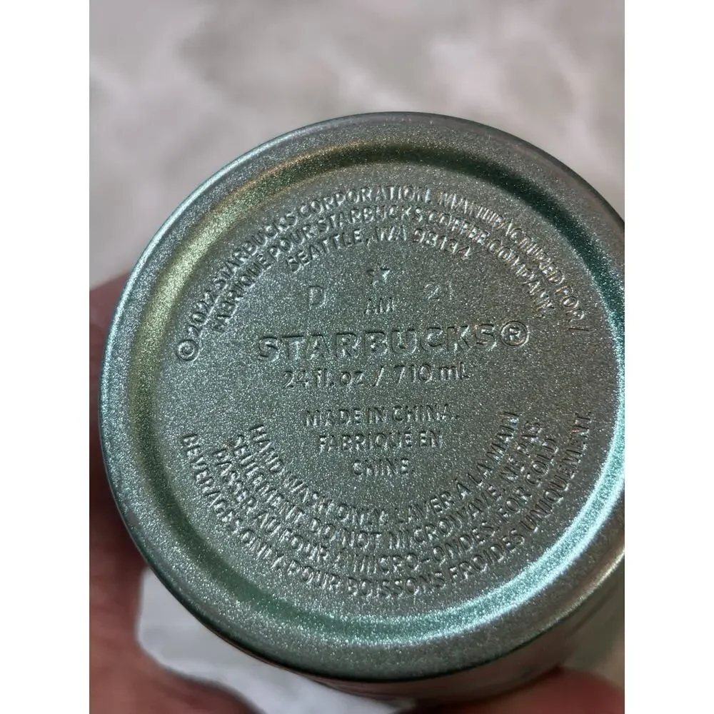 Starbucks 2022 Stainless Steel Mermaid‎ Scales Venti Tumbler Cold Cup Green 24oz